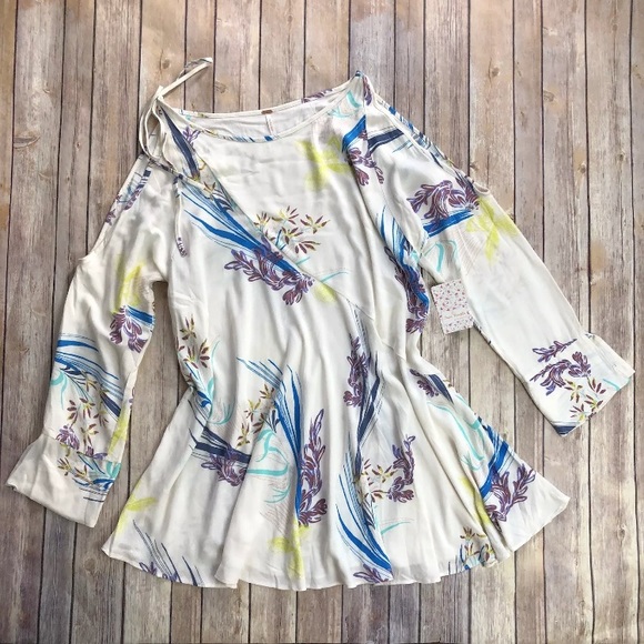 FREE PEOPLE Clear Skies Cute Dress Cold Shoulder - Picture 4 of 8